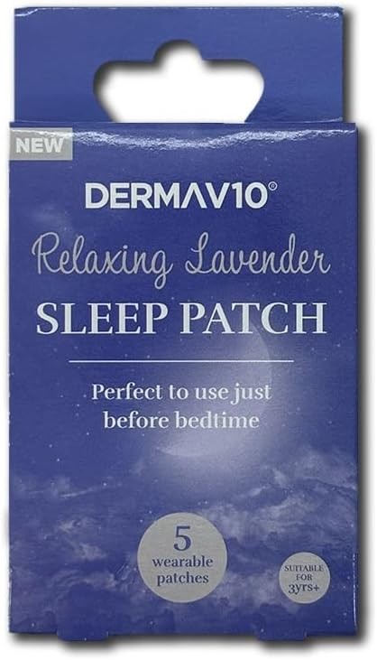 Pack photo from the original listing: Derma V10 Relaxing Lavender Sleep Patch, one pack of 5 patches